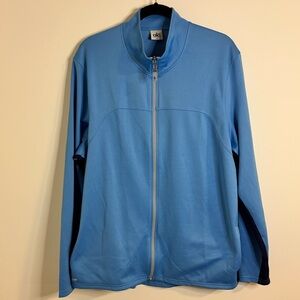 Alo Yoga CoolFit Blue Zip Up Athletic Sweater XL Lightweight Activewear